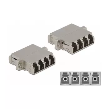 Acoplador de fibra ótica DeLOCK LC Quad fêmea para LC Quad fêmea monomodo
