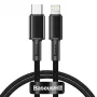 Cabo trançado de alta densidade Baseus Type-C para Lightning, PD, 20W, 1m (preto)