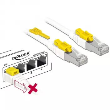 Cabo de rede DeLOCK 85330 RJ-45 Cat6a 0,5 m branco