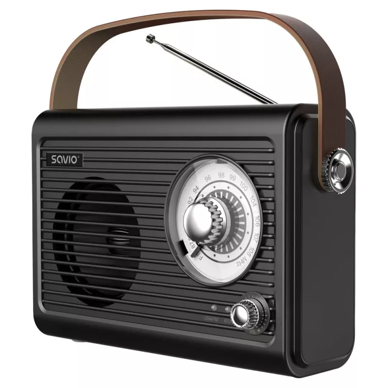 Rádio portátil Savio RS-01 analógico preto