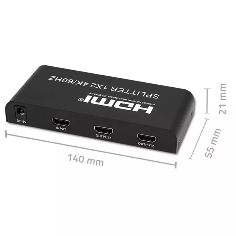 Qoltec 51797 Splitter HDMI ativo 2 x HDMI 4K x 2K | 6 Gb/s | 60 Hz