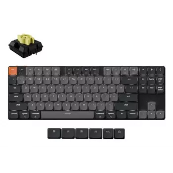 Teclado mecânico Keychron K1X-A4 80 % QWERTY Inglês, USB + Bluetooth, 87 teclas, retroiluminação LED, cinzento