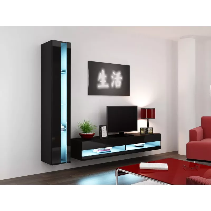 Estante Cama VIGO NEW 180/40/30 preto/preto brilhante