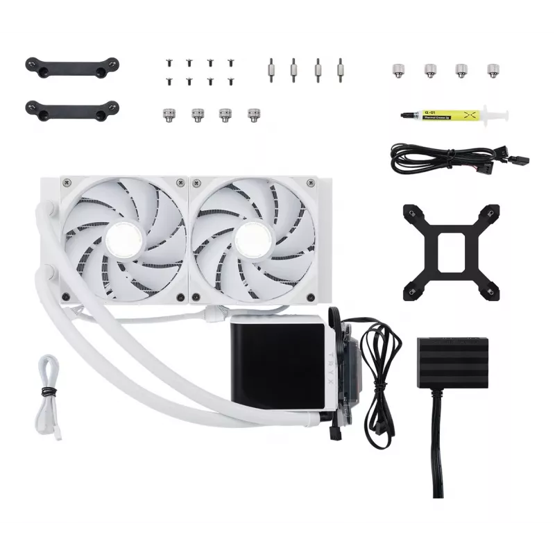 Conjunto de refrigeração líquida para processador TRYX PANORAMA ARGB 240 12 cm branco 1 unid.