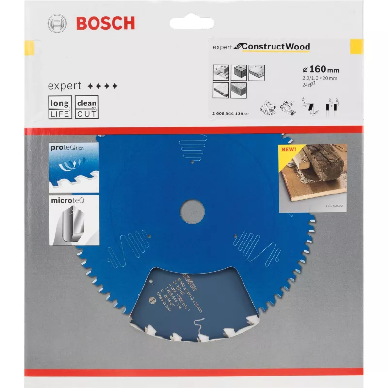 Lâmina de serra circular Bosch 2 608 644 136 16 cm furo 2 cm