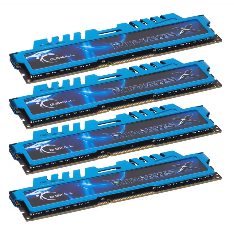 Conjunto de memórias G.SKILL RipjawsX F3-1600C9Q-32GXM (DDR3 DIMM; 4 x 8 GB; 1333 MHz; CL9)