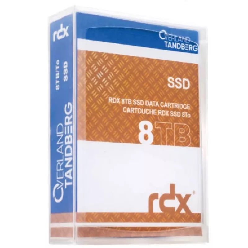 Cartucho RDX Overland-Tandberg 8 TB SSD, suporte RDX, 87×119×23 mm, preto