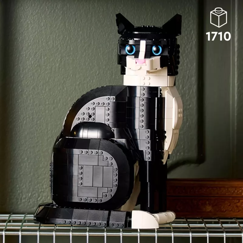 Conjunto LEGO Ideas 21349 Gato Tuxedo — modelo de tijolos colecionável, peça de exposição