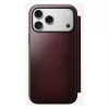 Capa para telemóvel Nomad Modern Leather Folio para iPhone 17 Pro Max — pele, TPU, PC, alumínio, borgonha, 16 cm (6,3 polegadas)