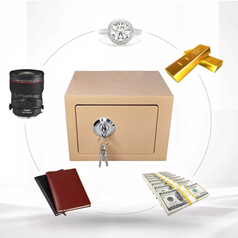 Caixa de chaves Extralink S-404 home office dourado — cofre de chaves para parede, caixa de chaves compacta