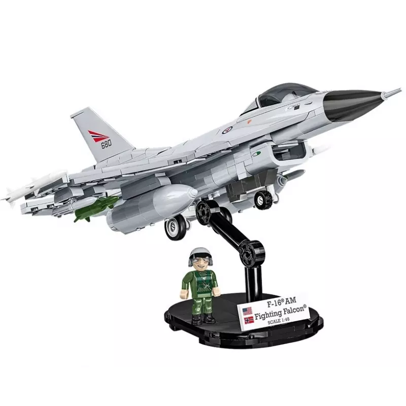 Conjunto de construção Cobi F-16AM Fighting Falcon, 495 peças, modelo à escala