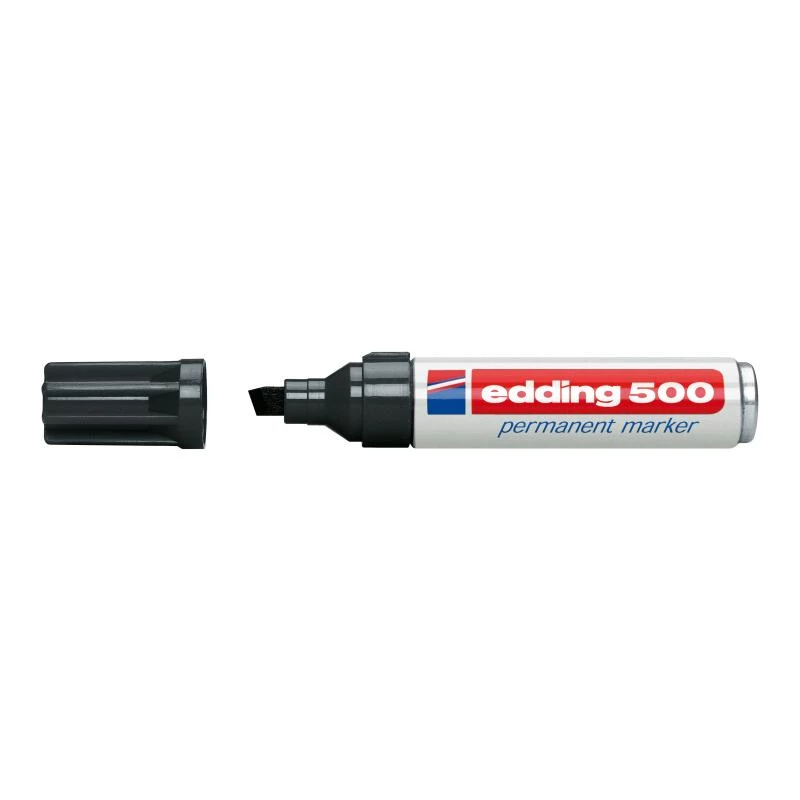 Marcador permanente Edding 500 preto 10 unid.