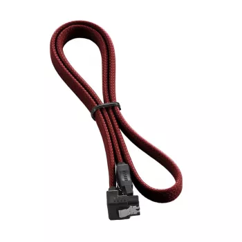 CableMod ModMesh - Cabo SATA - Serial ATA 150/300/600 - SATA (macho) angular para SATA (macho) - 60 cm - vermelho sangue (CM-CAB-RSAT-N60KBR-R)