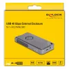 Caixa para SSD DELOCK 42025 para 1 x M.2 (PCIe, USB4 Gen4, USB-C) cinzenta, alumínio