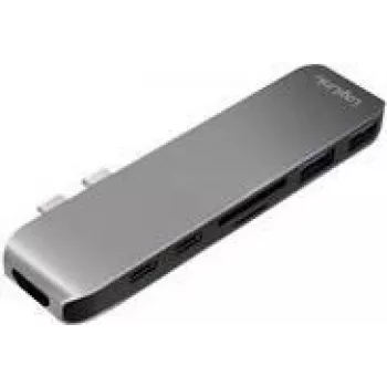 LOGILINK UA0302 Hub multifuncional USB-C 7-em-1 com PD, alumínio, 100W