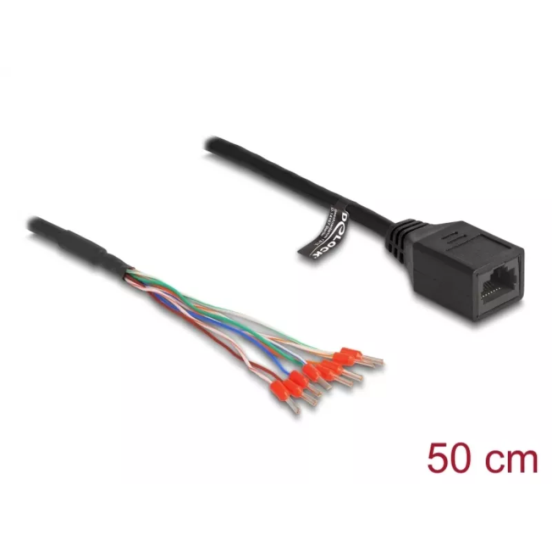 Cabo de rede DeLOCK 88005 RJ45 Cat.5e 0,5 m preto