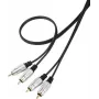 Cabo de ligação áudio SpeaKa Professional SP-7870144 RCA [2x ficha RCA - 2x ficha RCA] 1,00 m preto bainha SuperSoft, contactos das fichas dourados (SP-7870144)