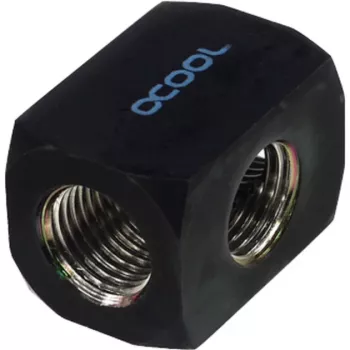 Terminal de ligação Alphacool HF TEE T redondo G1/4 - Deep Black (17030)
