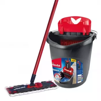 Conjunto completo Vileda Ultramax esfregona e balde, cinzento