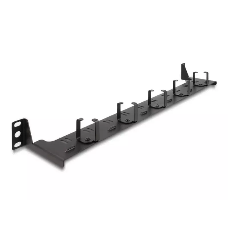 Painel de encaminhamento de fibra ótica DeLOCK 19 polegadas 1U preto montagem em rack 1U