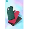 Capa macia Devia Woven2 para iPhone 11 Pro, capa protetora com textura tecida, vermelho
