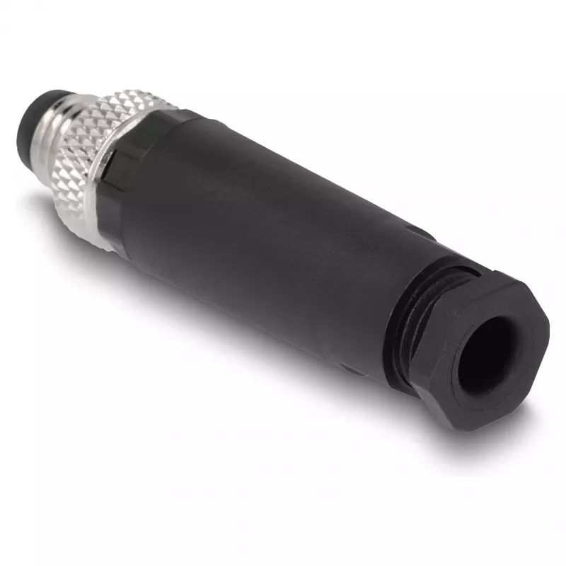 Conector DeLOCK M8 codificação A 4 pinos macho ligação por parafuso preto