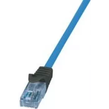 Logilink Professional - cabo de rede - RJ-45 (M) para RJ-45 (M) - 5 m - UTP - CAT 6a - sem halogéneos, moldado, sem patilha, condutor maciço, suporte 4K30Hz (HDBaseT) - preto, azul (CPP005)