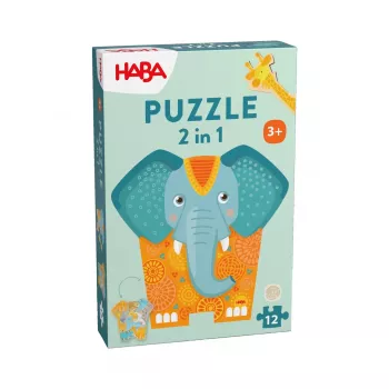 Puzzle 2 em 1 elefante