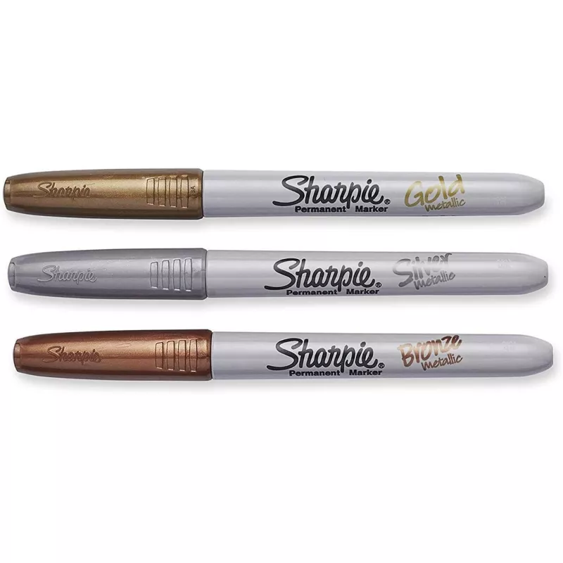 Marcador ponta fina Sharpie 1986006 Bronze Ouro Prata