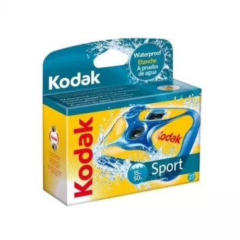 Máquina fotográfica descartável Kodak 8004707, 35 mm, ISO 800, 27 fotografias, à prova de água até 15 m, obturador eletrónico, azul