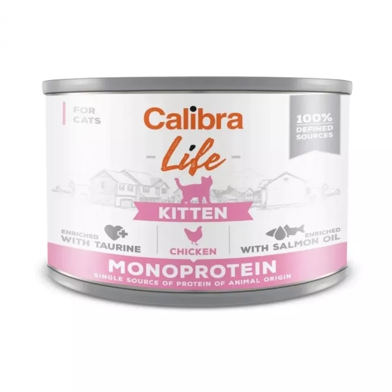 Comida húmida para gatos Calibra Cat Life Kitten frango, saco de 200 g, alimento completo para gatos jovens