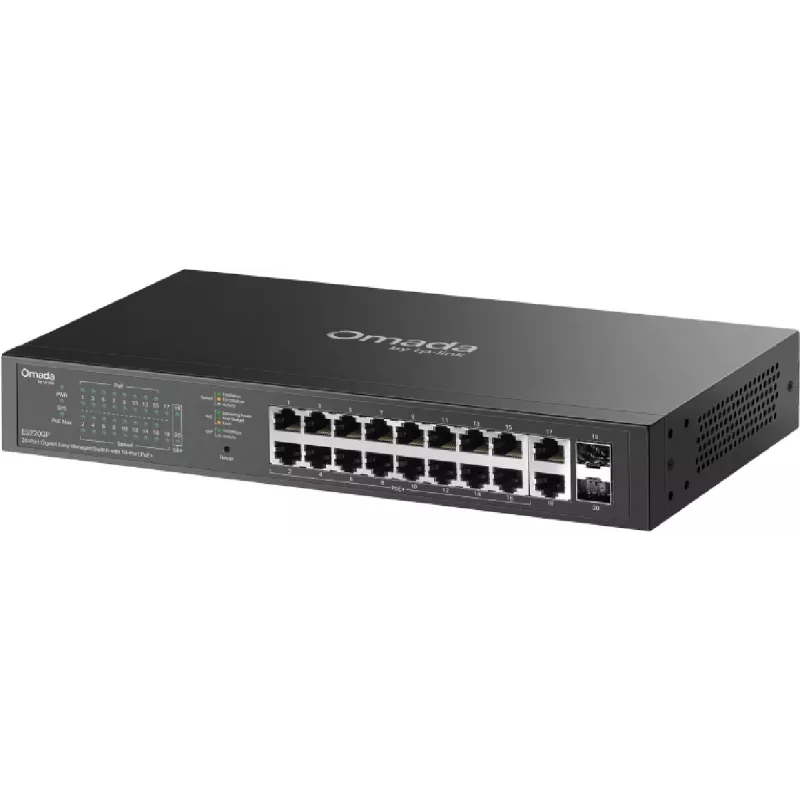 Switch de rede TP-LINK OMADA ES220GP Managed 18x Gigabit (10/100/1000) com suporte PoE+