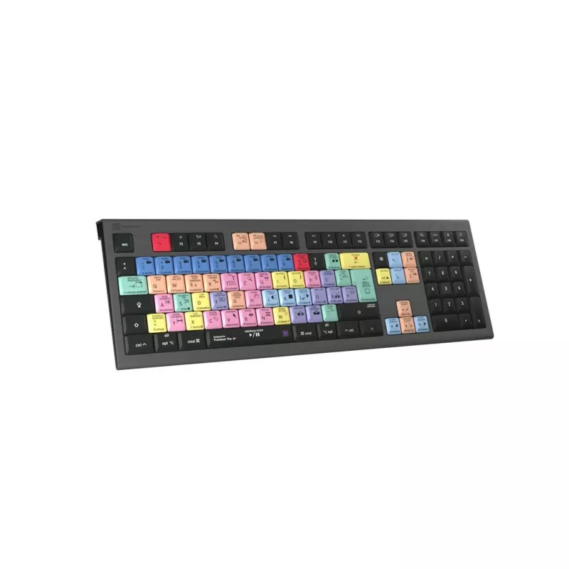 Teclado Logickeyboard Adobe Premiere Pro CC Astra 2 universal USB QWERTZ alemão cinzento