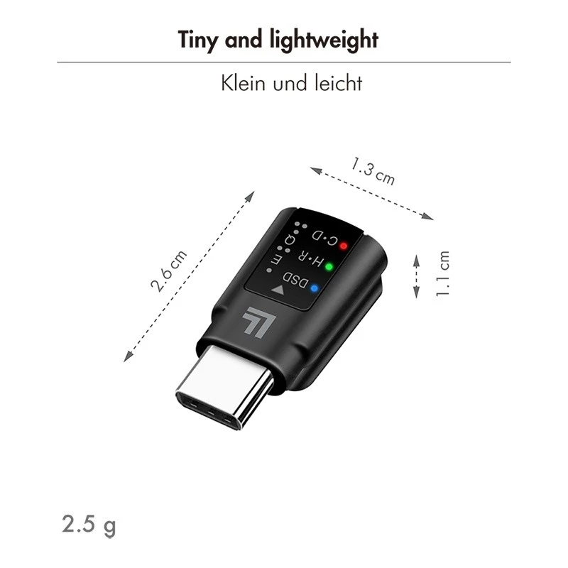 Adaptador de áudio DAC USB-C LogiLink. USB-C/M para 3,5 mm/F. preto