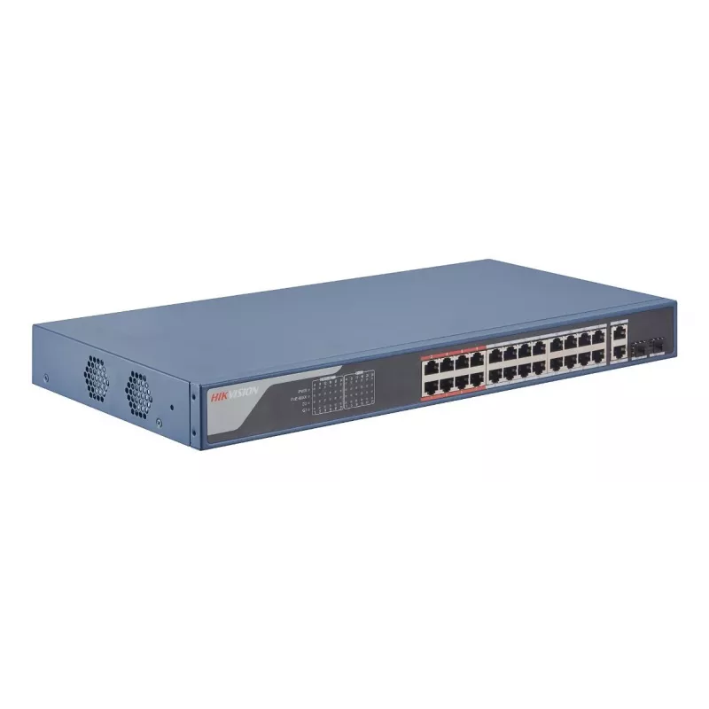 Hikvision DS-3E1326P-EI(B) switch PoE Smart Managed, 24x 10/100 PoE+, orçamento PoE de 370 W