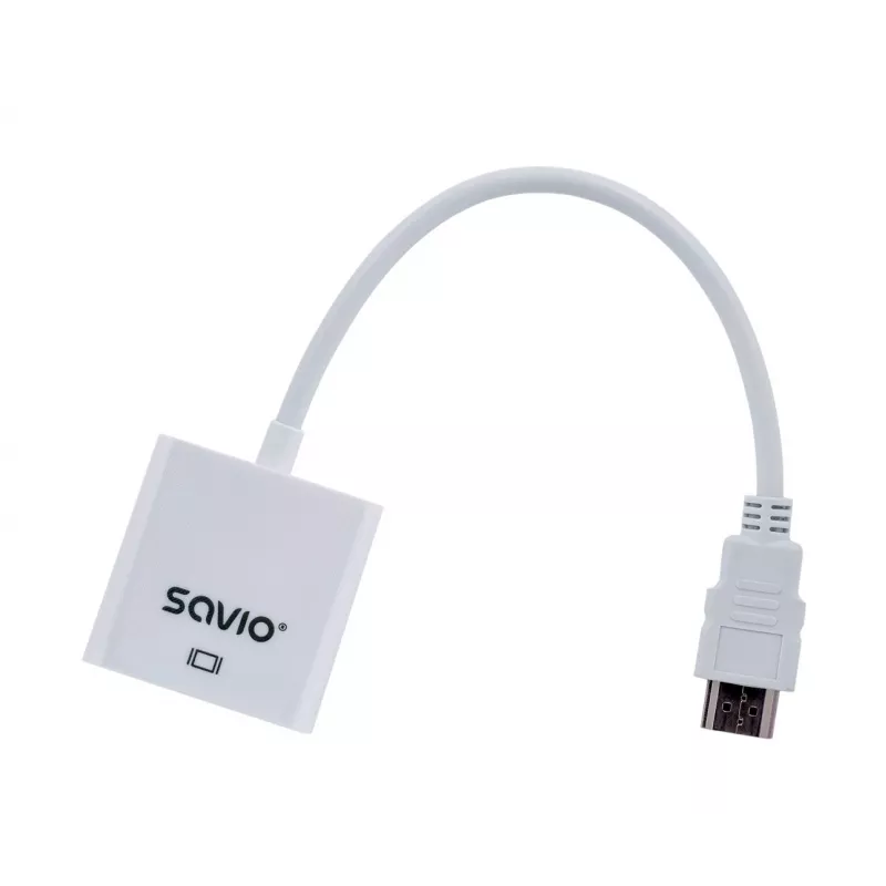Adaptador de cabo de vídeo Savio CL-27B 0,1 m HDMI Type-A (standard) VGA (D-Sub) branco