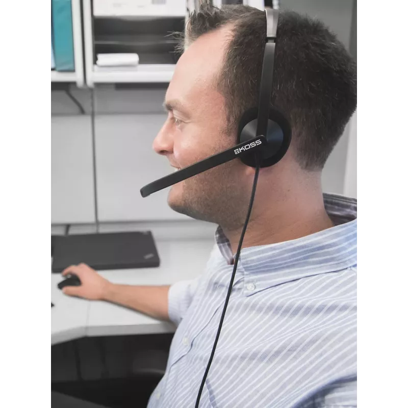 Headset Koss CS200i com fios arco de cabeça escritório/call center preto