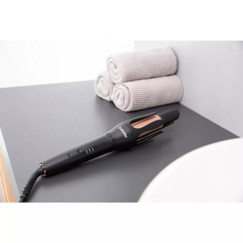 Ferro de encaracolar Beurer HT 75 — cilindro de 25 mm com revestimento cerâmico, preto/cobre