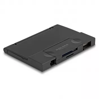 Leitor de cartões DeLOCK 91014 USB 3.2 Gen 1 Type-A/Type-C preto MicroSD SD