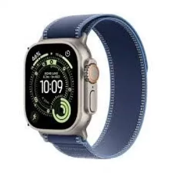 Smartwatch Apple Watch Ultra 3 GPS + Cellular 49 mm titânio natural com Trail Loop Blue Bright
