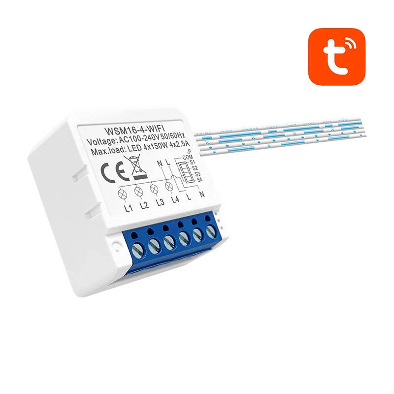 Módulo de interruptor inteligente Avatto WSM16-W4 Tuya Wi-Fi para controlo remoto de circuitos elétricos