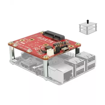 Adaptador mSATA interno DELOCK 62648 com interface host Micro-USB, 6 Gbit/s, 65×56×12 mm