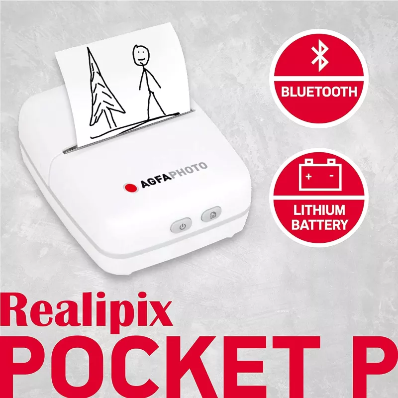 Impressora AgfaPhoto Realpix Pocket P térmica branca