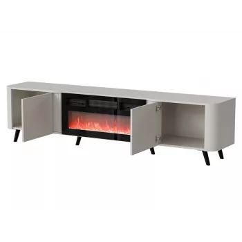 Móvel de TV Cama Meble Volare 200 x 39 x 49 cm cashmere com lareira elétrica