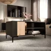 Mesa de centro/jardim Cama MERCI 100 x 55 x 49 cm preto/carvalho artesanal