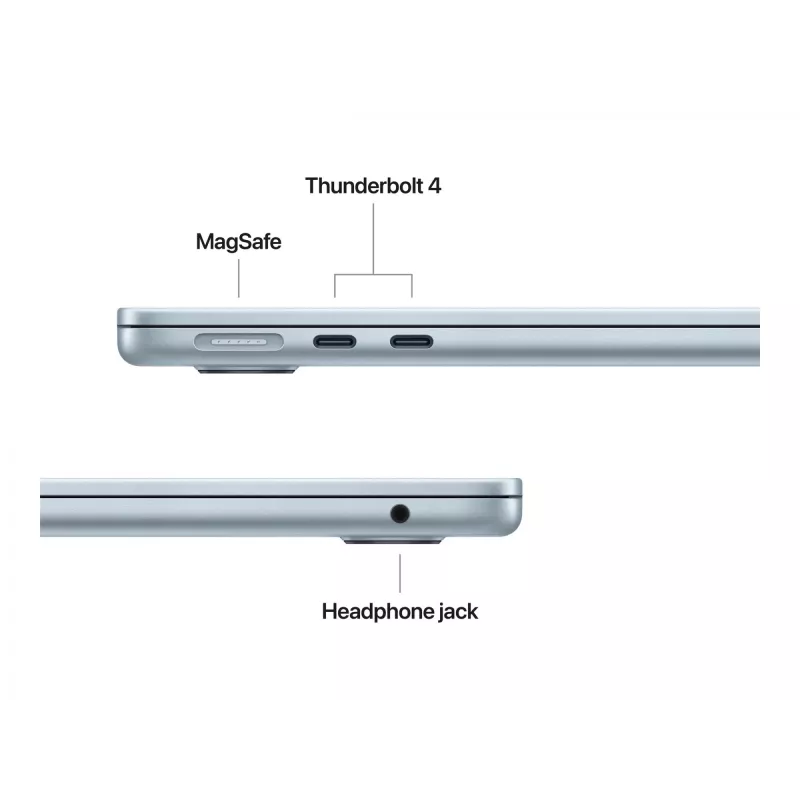 MacBook Air 13, azul-céu, M4 (10-CPU/10-GPU), 16 GB, 512 GB, alemão, fonte de alimentação 35 W Dual-USB-C, MC6U4D/A
