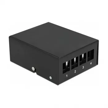Patch panel DeLOCK Keystone 4 portas preto