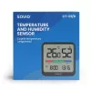 Savio CT-01/B sensor sem fios de temperatura e humidade para interior, LCD, relógio, data, suporte magnético, preto
