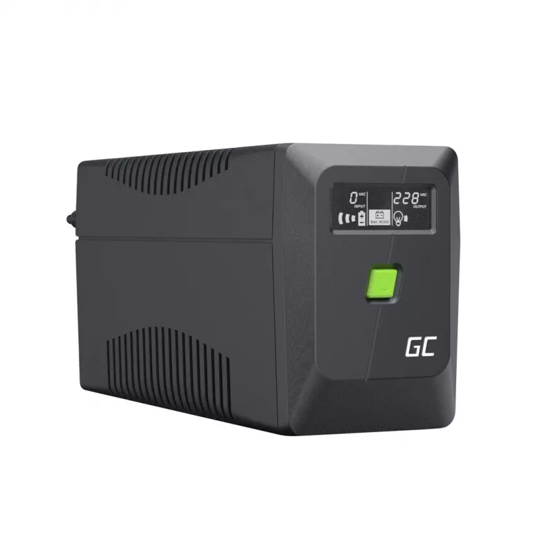 Green Cell PowerProof UPSLM360 650VA / 360W UPS Line-Interactive com LCD, 12V 7Ah