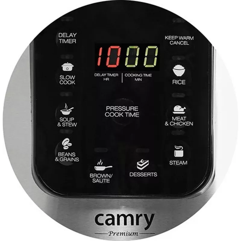 Panela elétrica multifunções Camry CR 6409 6 L 1000 W preto, aço inoxidável